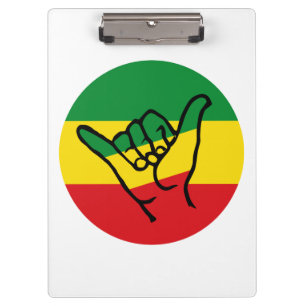 Shaka Hand mit Reggae-Farben Klemmbrett