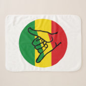 Shaka Hand mit Reggae-Farben Sherpadecke (Vorderseite (Horizontal))