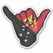 Shaka Hand Papua Flag Gute Vibes Sticker (Vorderseite)