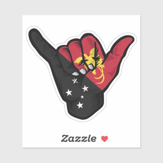 Shaka Hand Papua Flag Gute Vibes Sticker (Blatt)