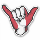 Shaka Hand Peru Flag Good Vibes Sticker (Vorderseite)