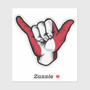 Shaka Hand Peru Flag Good Vibes Sticker