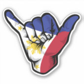 Shaka Hand Philippines Flag Good Vibes Sticker (Vorderseite)