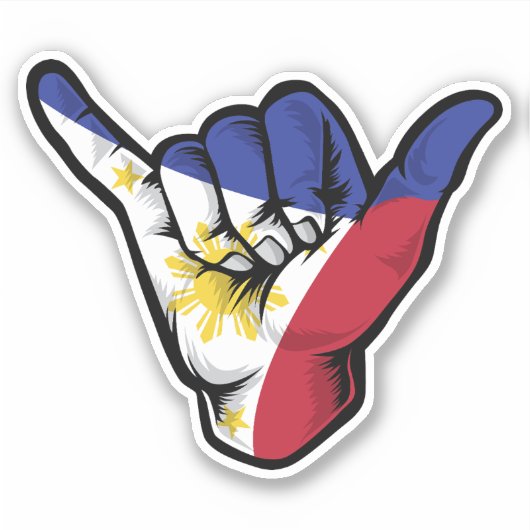Shaka Hand Philippines Flag Good Vibes Sticker (Vorderseite)