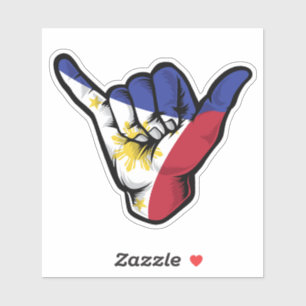 Shaka Hand Philippines Flag Good Vibes Sticker