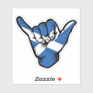 Shaka Hand Scotland Flag Good Vibes Aufkleber