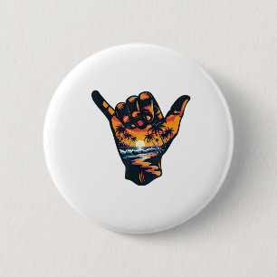 Shaka Hand Sign Aloha Surfsurf Sommerurlaub Button