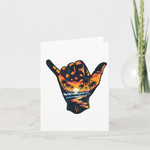Shaka Hand Sign Aloha Surfsurf Sommerurlaub Karte