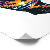 Shaka Hand Sign Aloha Surfsurf Sommerurlaub Poster (Ecke)