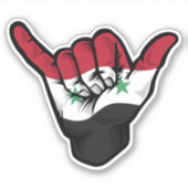 Shaka Hand Syria Flag Good Vibes Sticker (Vorderseite)