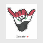 Shaka Hand Syria Flag Good Vibes Sticker (Blatt)