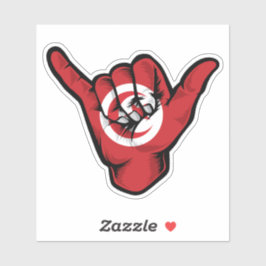Shaka Hand Tunesische Flag Good Vibes Sticker