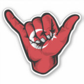 Shaka Hand Türkei Flag Good Vibes Sticker (Vorderseite)