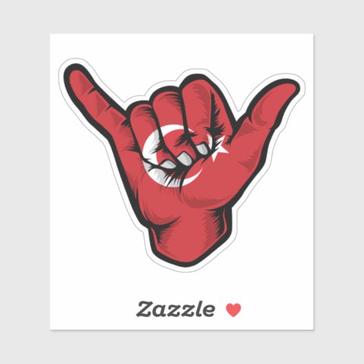 Shaka Hand Türkei Flag Good Vibes Sticker (Blatt)