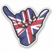 Shaka Hand United Flag Good Vibes Sticker (Vorderseite)