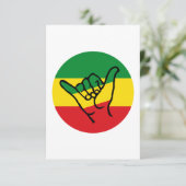 Shaka Hand With Reggae Colors Karte (Stehend Vorderseite)