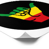 Shaka Hände mit Reggae-Farben Poster (Ecke)