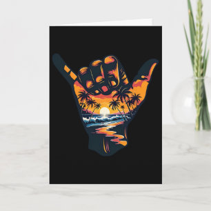 Shaka-Handzeichen Aloha Surfen Surf Sommerferien Karte
