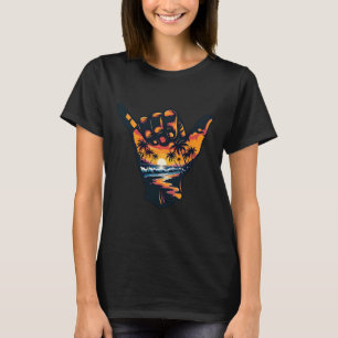 Shaka-Handzeichen Aloha Surfen Surf Sommerferien T-Shirt