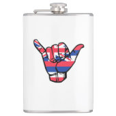 Shaka Hawaii Flag Flachmann (Vorderseite)