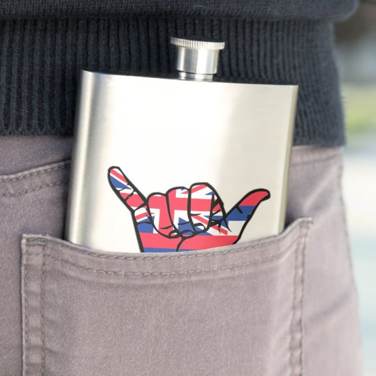 Shaka Hawaii Flag Flachmann (Beispiel)