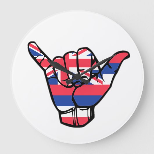 Shaka Hawaii Flag Große Wanduhr (Vorderseite)
