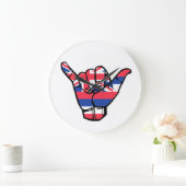 Shaka Hawaii Flag Große Wanduhr (Zuhause)