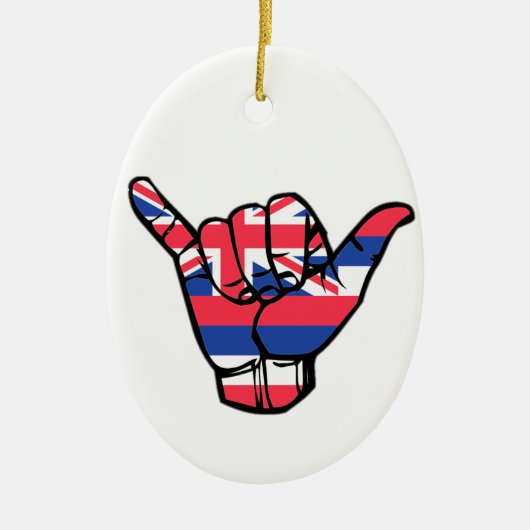 Shaka Hawaii Flag Keramik Ornament (Vorne)