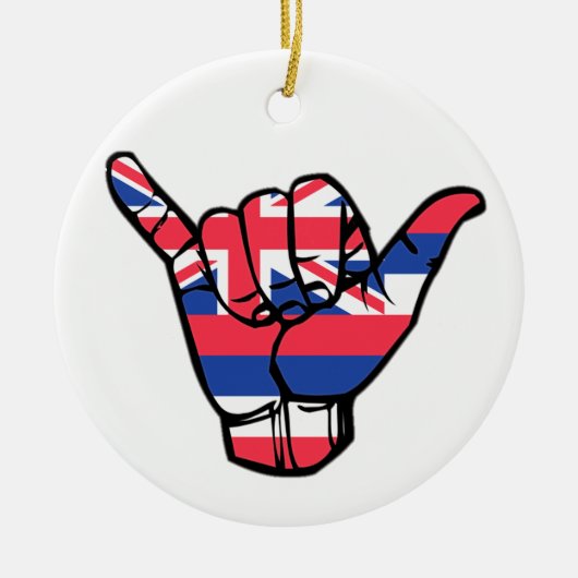 Shaka Hawaii Flag Keramikornament (Vorne)