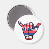 Shaka Hawaii Flag Magnet (Vorderseite/Rückseite)