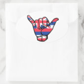 Shaka Hawaii Flag Ovaler Aufkleber (Tasche)