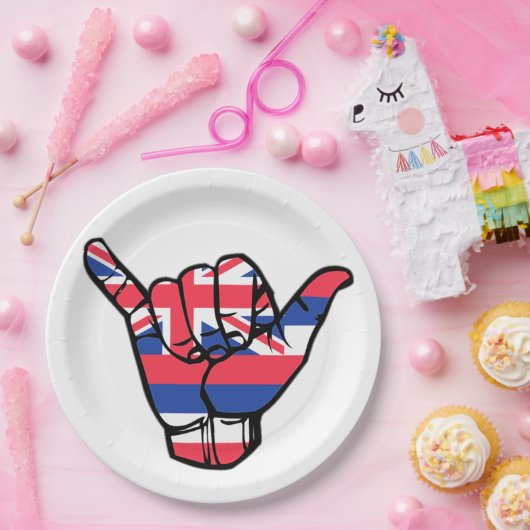 Shaka Hawaii Flag Pappteller (Party)