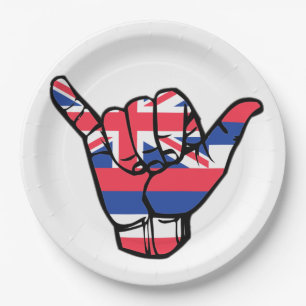 Shaka Hawaii Flag Pappteller