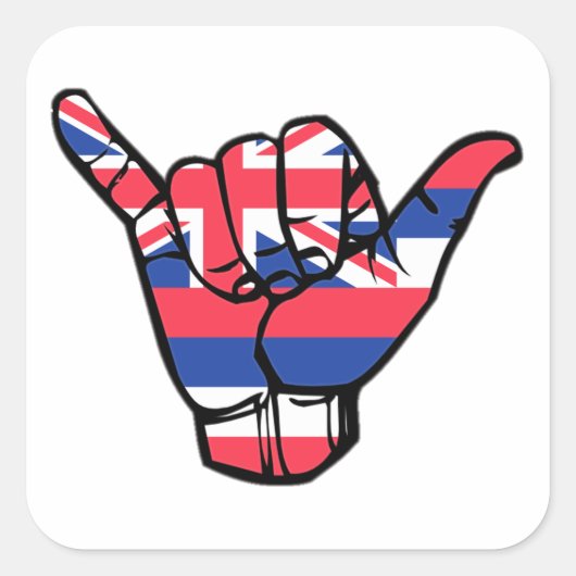 Shaka Hawaii Flag Quadratischer Aufkleber (Vorderseite)