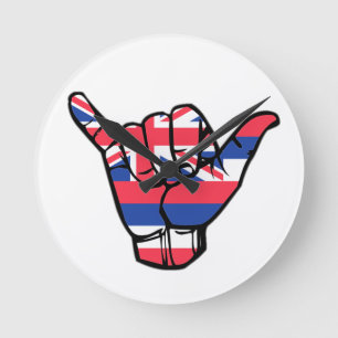 Shaka Hawaii Flag Runde Wanduhr
