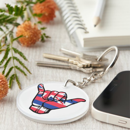 Shaka Hawaii Flag Schlüsselanhänger (Vorderseite rechts)