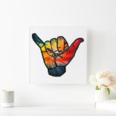 Shaka Rainbow Quadratische Wanduhr (Zuhause)