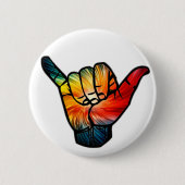 Shaka Regenbogen Button (Vorderseite)
