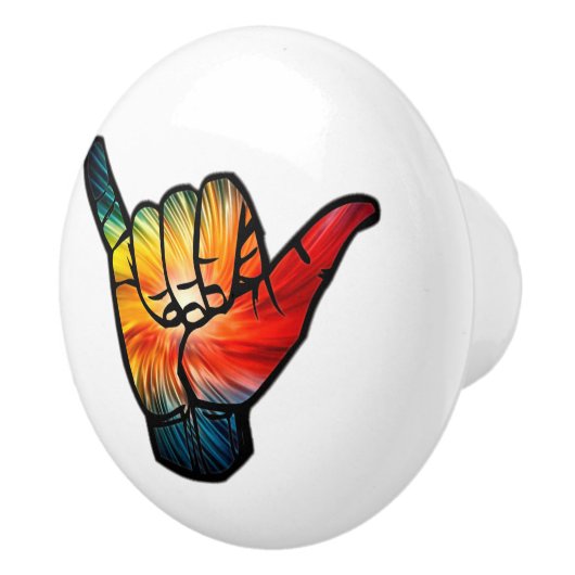 Shaka Regenbogen Keramikknauf (Rechts)