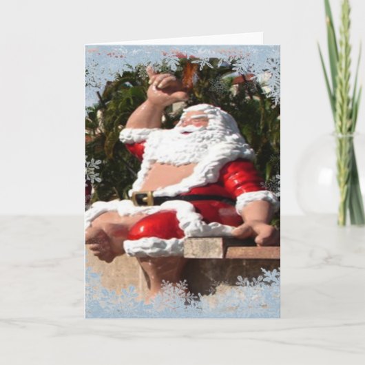 Shaka Santa Claus Feiertagskarte (Vorderseite)