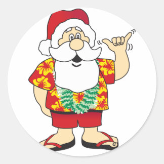 Shaka Santa Runder Aufkleber