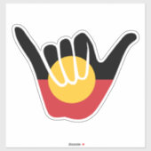 Shaka-Schild der australischen Aborigine-Fahne Aufkleber (Blatt)