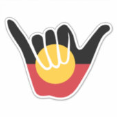 Shaka-Schild der australischen Aborigine-Fahne Aufkleber (Vorderseite)