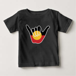 Shaka-Schild der australischen Aborigine-Fahne Baby T-shirt