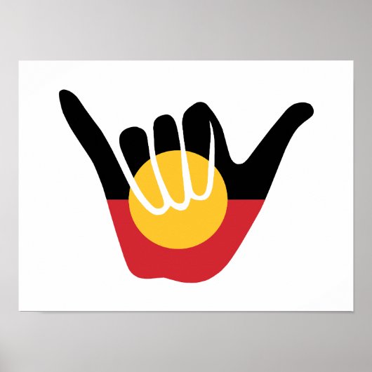 Shaka-Schild der australischen Aborigine-Fahne Poster (Vorne)
