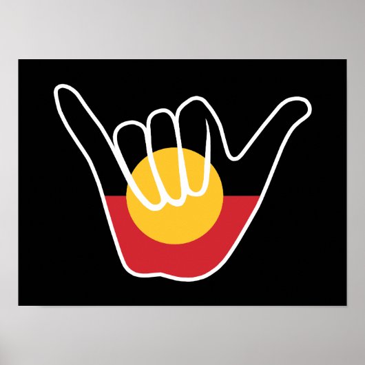 Shaka-Schild der australischen Aborigine-Fahne Poster (Vorne)