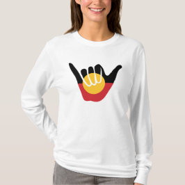 Shaka-Schild der australischen Aborigine-Fahne T-Shirt