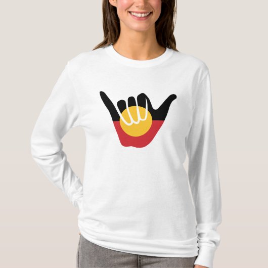 Shaka-Schild der australischen Aborigine-Fahne T-Shirt (Vorderseite)