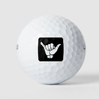 Shaka Sign black Golfball