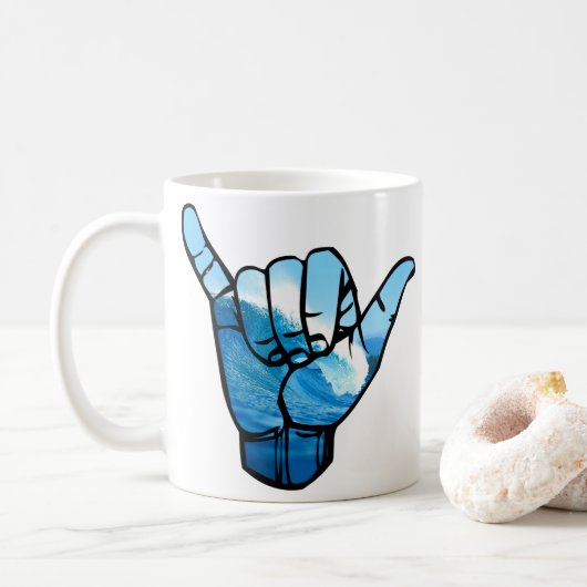 Shaka Sign Wave Kaffeetasse (Mit Donut)